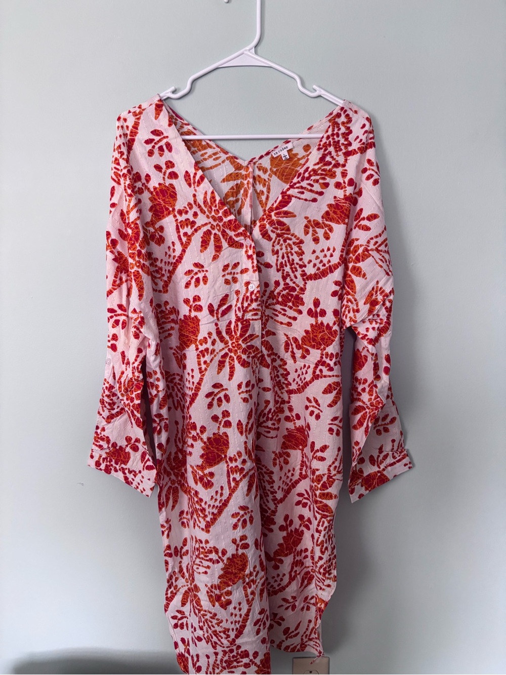 En Crème Floral Flowy Tunic in orange and white
